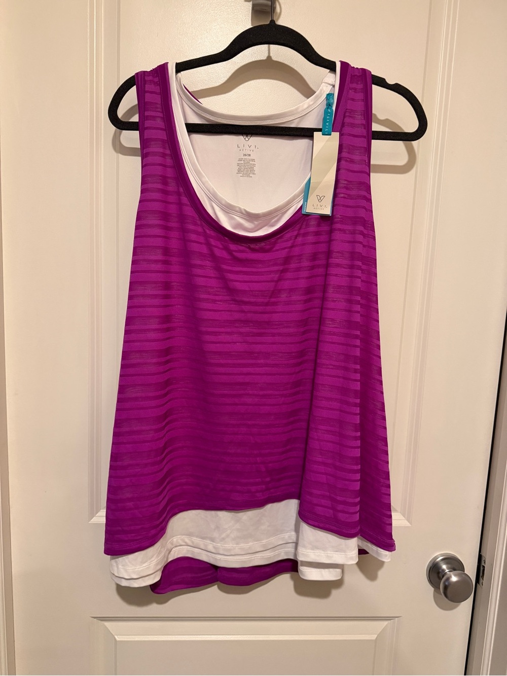 Lane Bryant LIVI Active Purple Layered Tank Top - Women